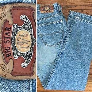 VINTAGE 26 Big Star Blue Jeans Digger 1976 Straight leg Mom jeans Loose fit Euro